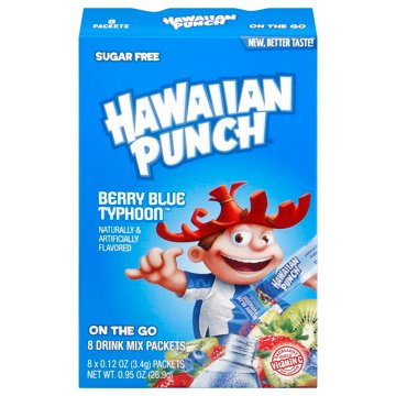 Hawaiian Punch Berry Blue Typhoon Drink Mix Packets, 8 ct