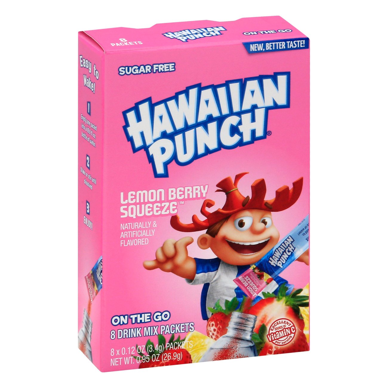 Hawaiian Punch Lemon Berry Squeeze Drink Mix Packets Shop Mixes And Flavor Enhancers At H E B 5967