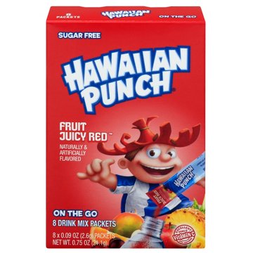 Hawaiian Punch Fruit Juicy Red Drink Mix Packets, 8 ct