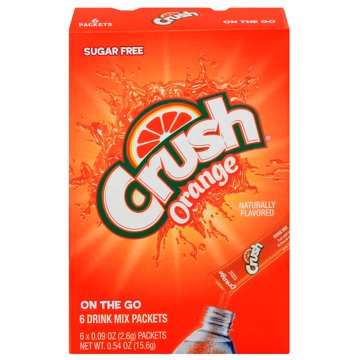 Crush Sugar Free Drink Mix Packets - Orange, 6 ct