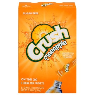 Crush Sugar Free Powder Drink Mix Packets - Pineapple, 6 ct