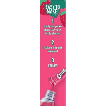 Crush Sugar Free Powder Drink Mix Packets - Strawberry, 6 ct