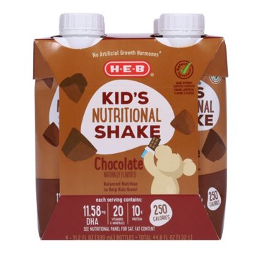 H-E-B Kid's Nutritional Shake - Chocolate, 4 pk