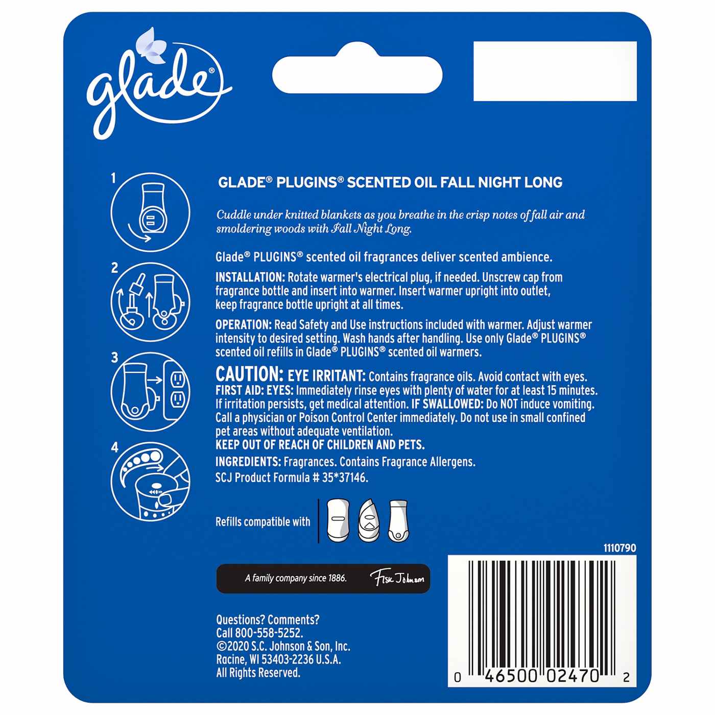 Glade PlugIns Scented Oil Air Freshener Refills - Fall Night Long; image 2 of 3