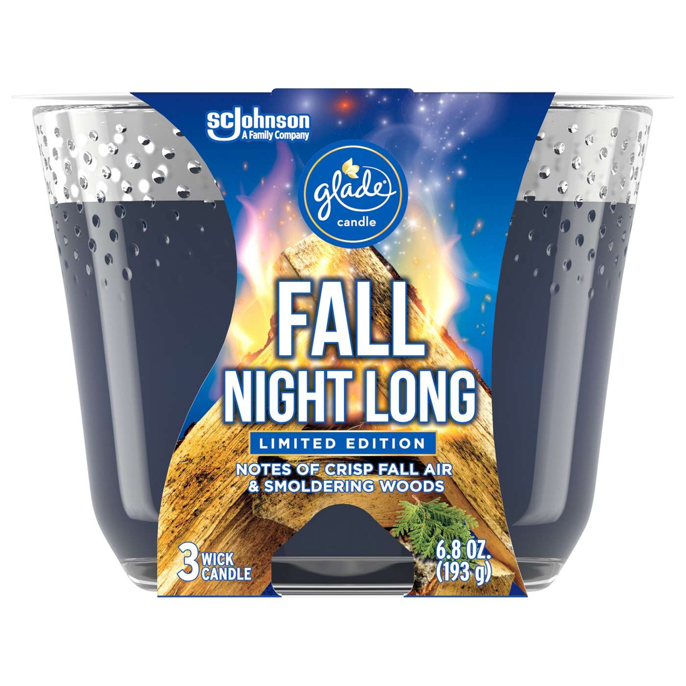 Glade Fall Night Long 3 Wick Candle; image 1 of 3