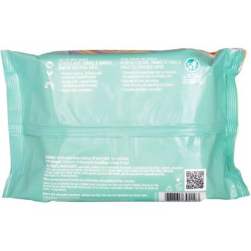 Pacifica Glowing Glycolic Acid Orange & Vanilla Makeup Removing Wipes, 30 ct