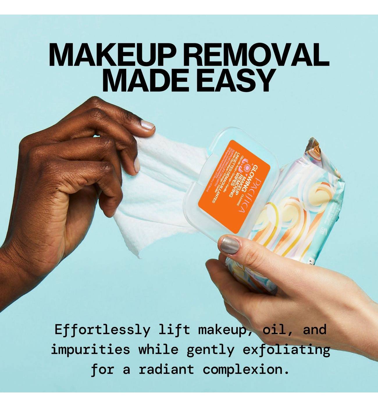 Pacifica Glowing Glycolic Acid Orange & Vanilla Makeup Removing Wipes; image 3 of 7