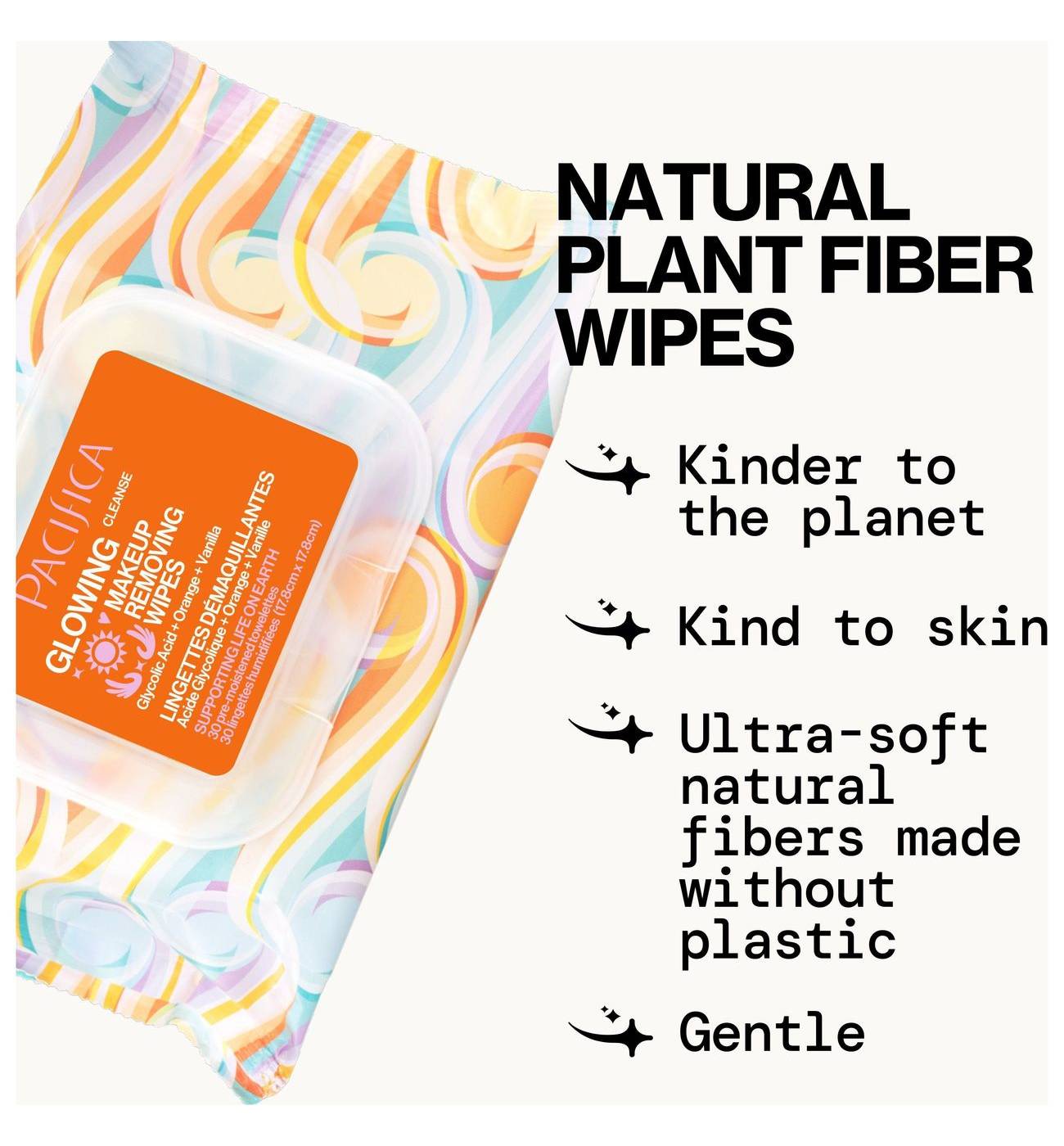 Pacifica Glowing Glycolic Acid Orange & Vanilla Makeup Removing Wipes; image 5 of 7