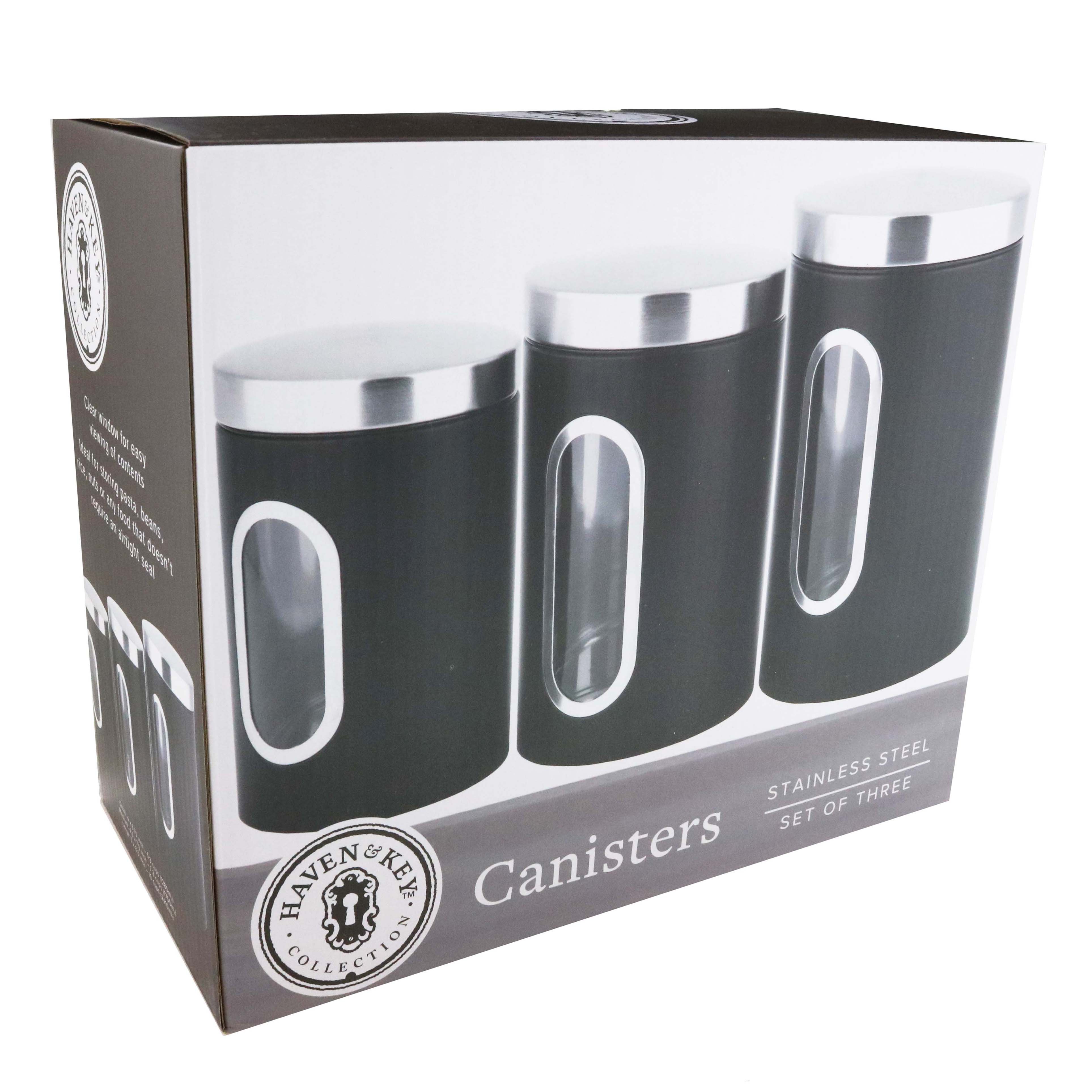 Haven & Key Black Stainless Steel Canister Set - Shop Food Storage at H-E-B Black Stainless Steel Canister Set