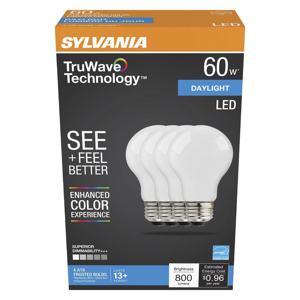 Fremmedgøre Skab ildsted Sylvania Natural TruWave LED 60 Watt A19 Daylight Frosted Light Bulbs -  Shop Home Improvement at H-E-B