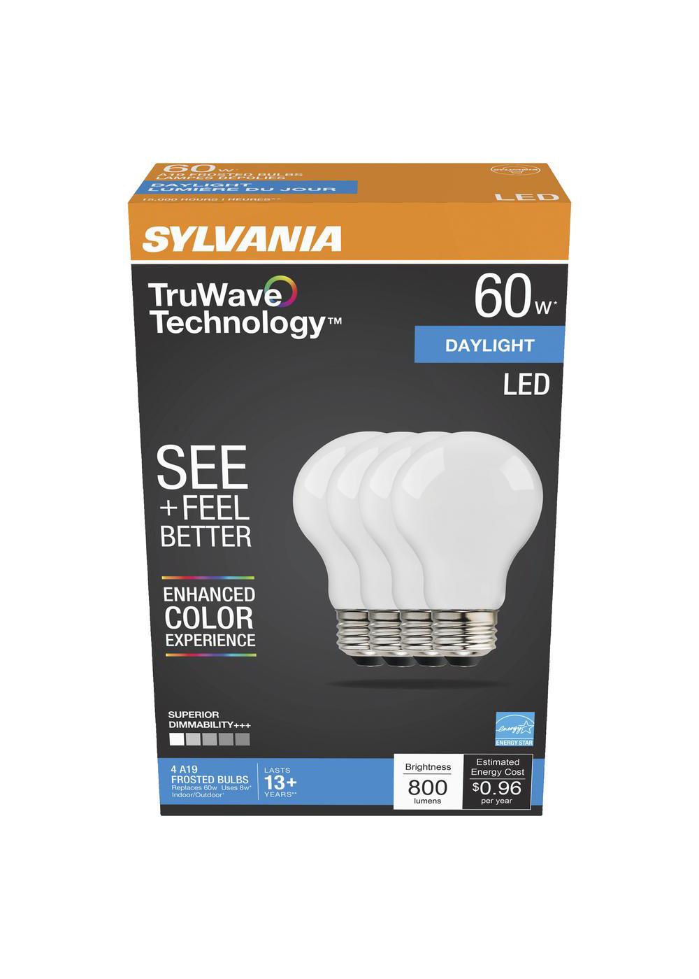 Sylvania TruWave A19 60-Watt Frosted LED Light Bulbs - Daylight; image 1 of 2