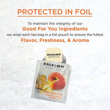 Bigelow Benefits Ginger & Peach Herbal Tea Bags