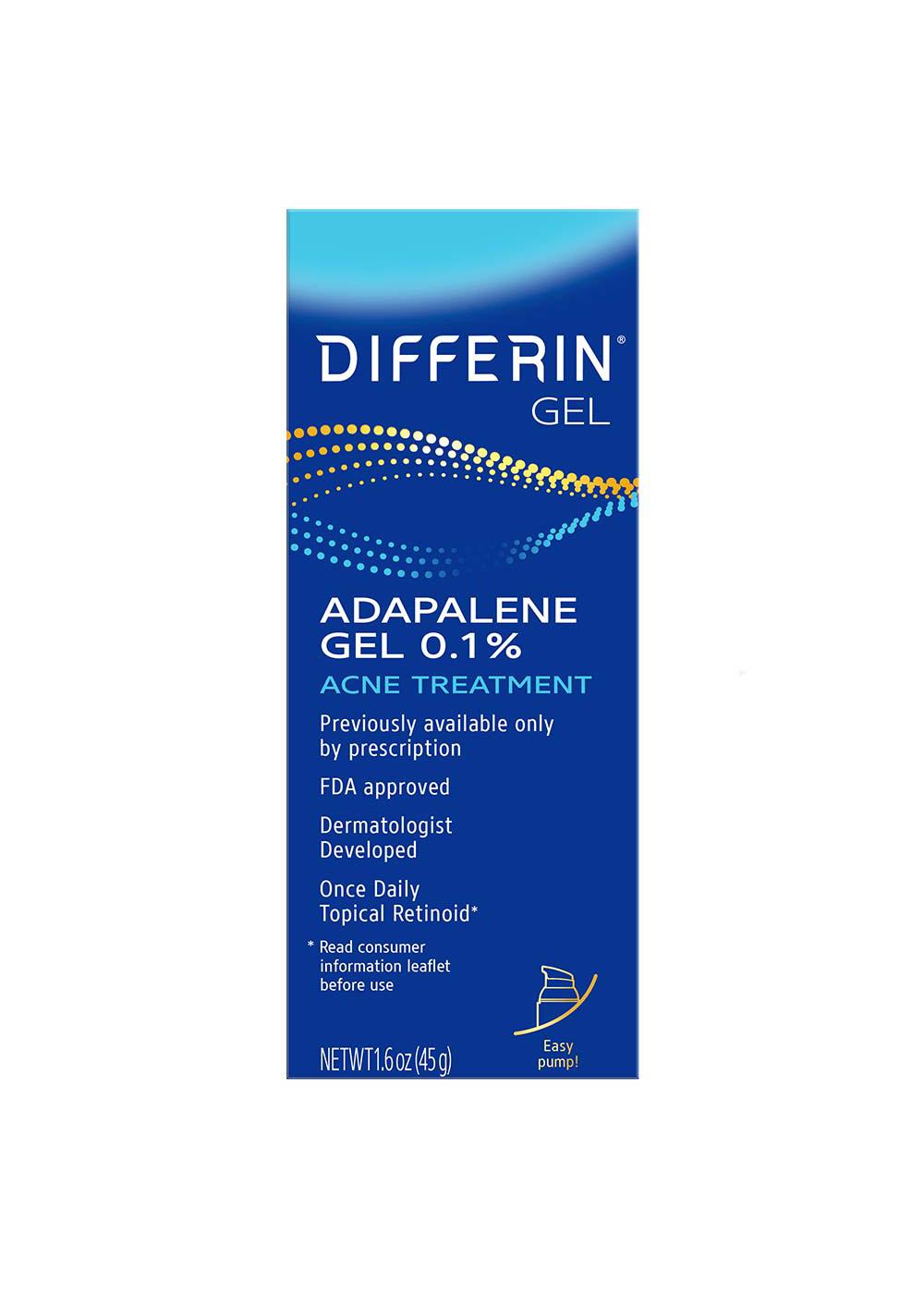Differin Gel Acne Treatment 0.1% Adapalene Pump; image 1 of 8