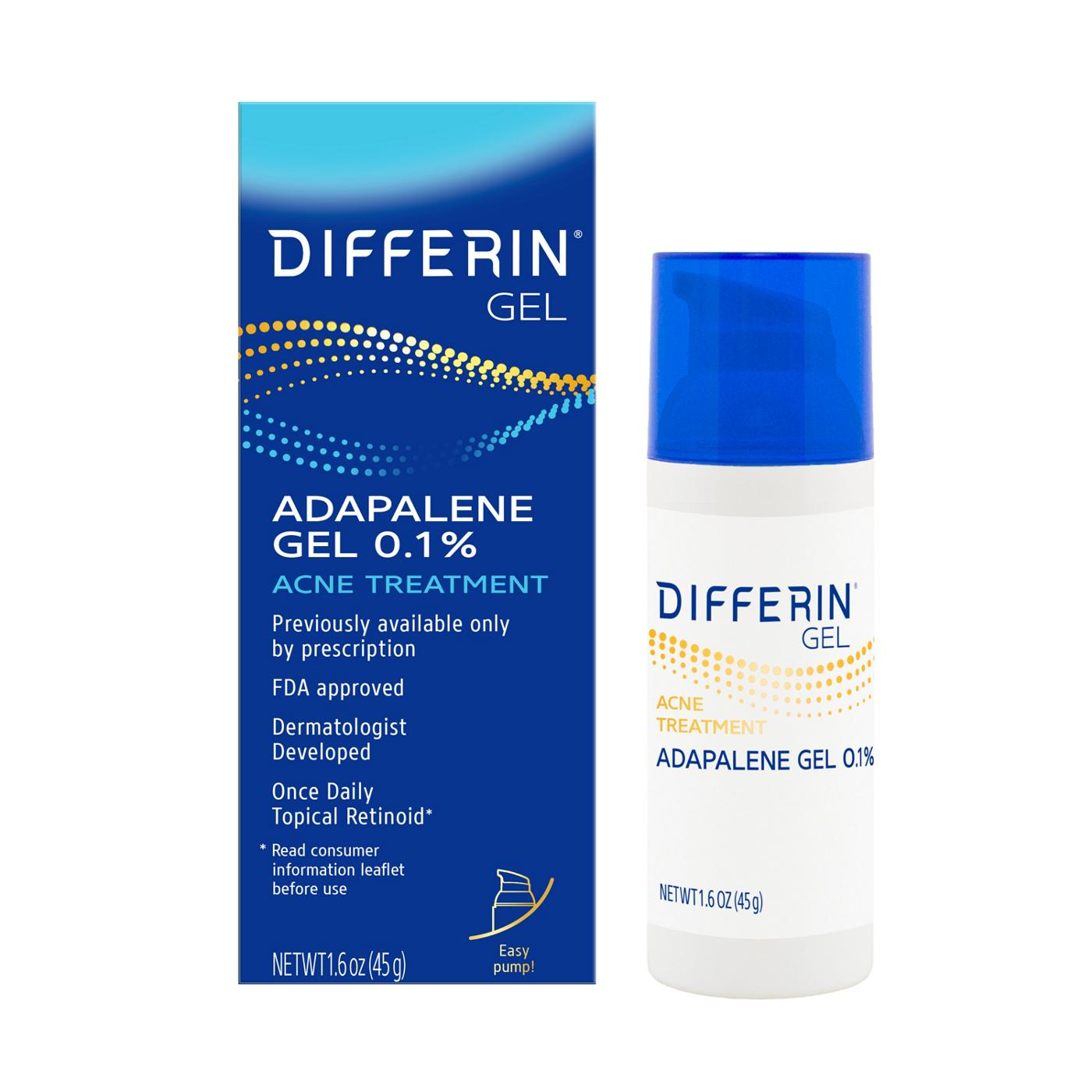 Differin Gel Acne Treatment 0.1% Adapalene Pump; image 8 of 8