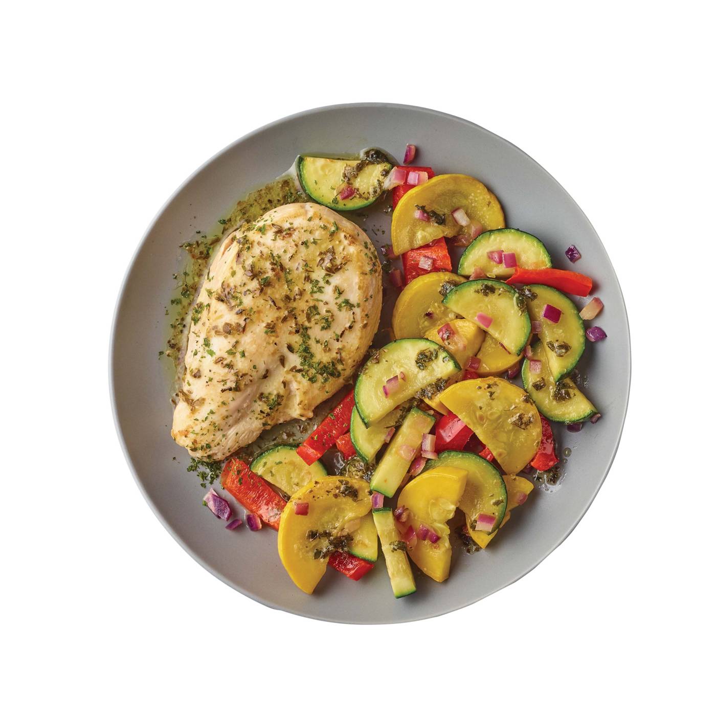 Meal Simple by H-E-B Greek-Style Chicken Breast & Lemon Rosemary Feta Vegetables; image 2 of 2