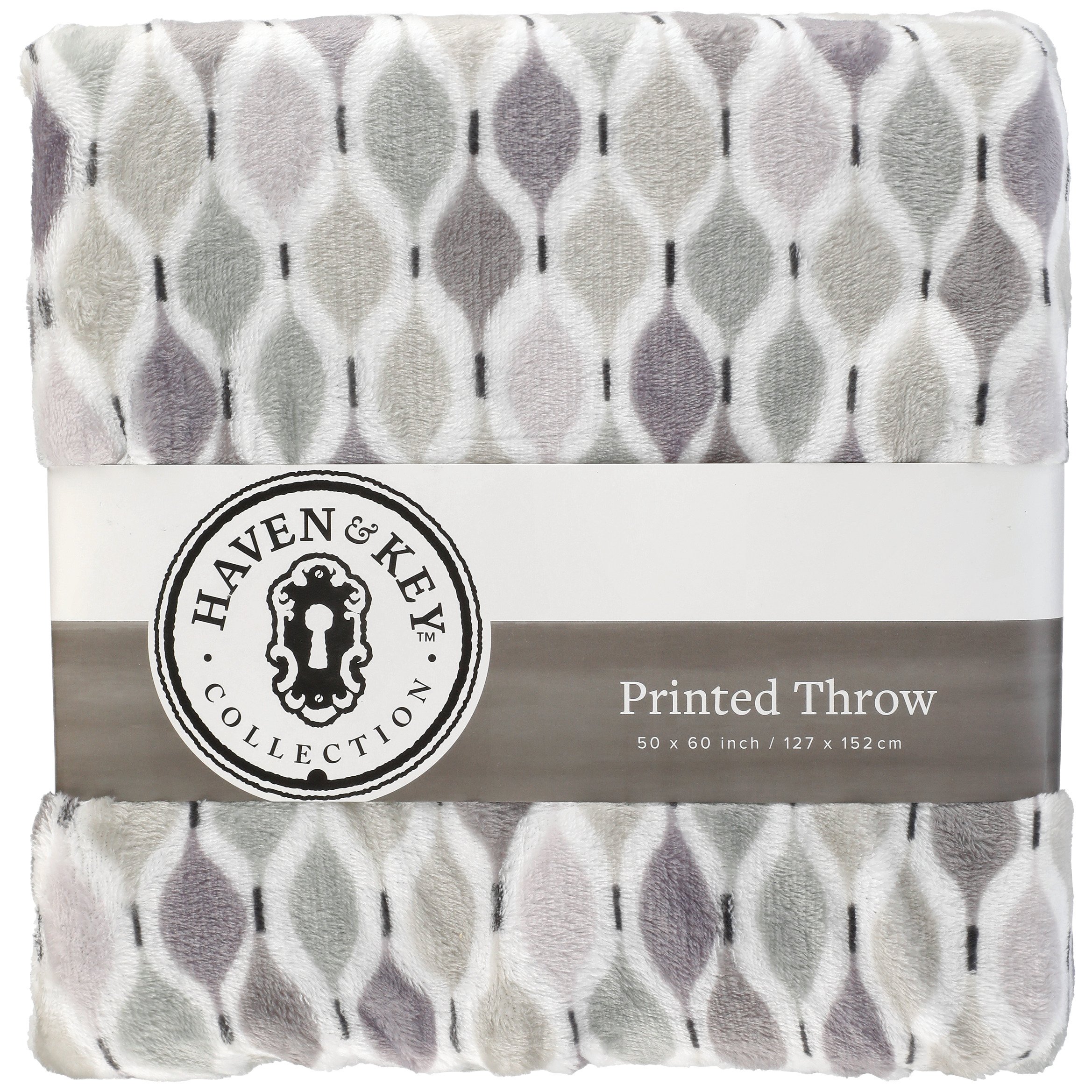 Haven & Key Purple Diamond Geo Printed Throw Shop Blankets & Throws at HEB