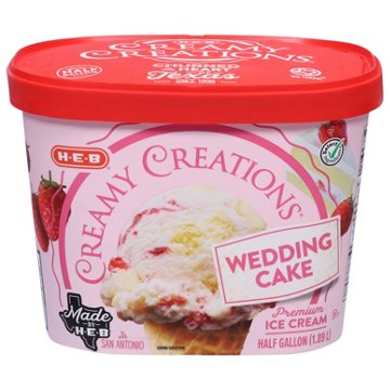 H-E-B Creamy Creations Wedding Cake Ice Cream, 1/2 gal