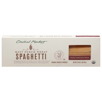 Central Market Organic Single Heritage Grain Matt Durum Wheat Spaghetti Pasta, 16 oz