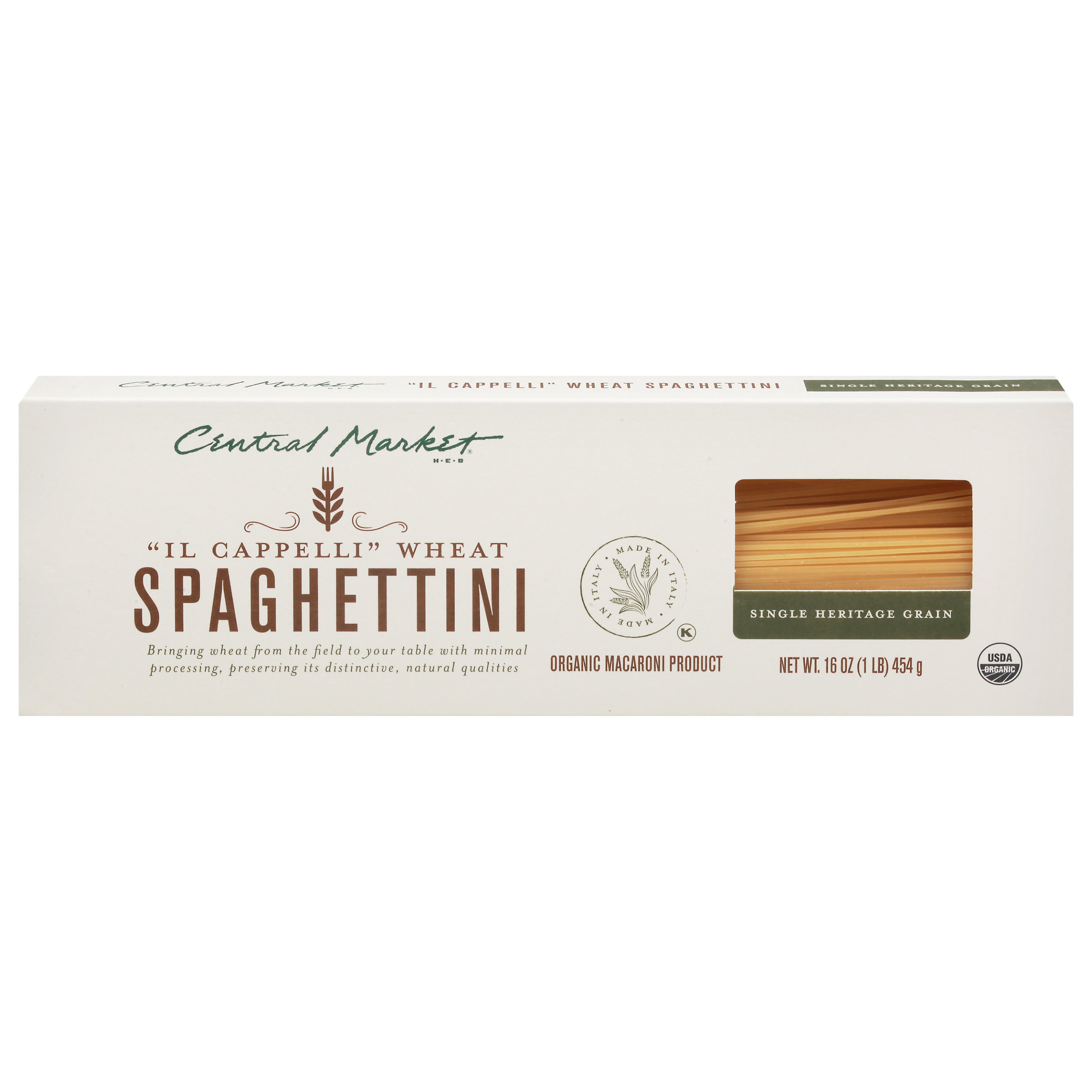Central Market Organic Single Heritage Grain Cappelli Wheat Spaghettini