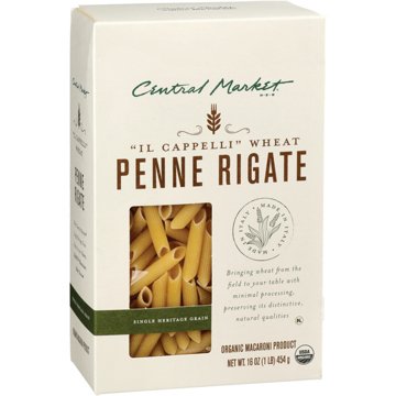 Central Market Organic Single Heritage Grain Cappelli Wheat Penne Rigate Pasta, 16 oz