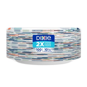 Dixie 10 in Compostable Paper Plates, 100 ct