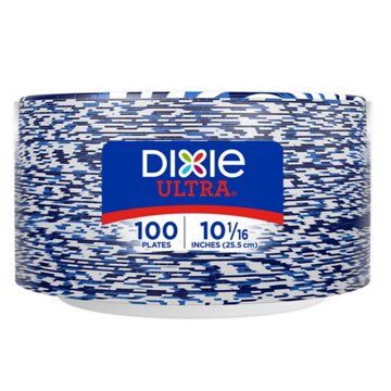 Dixie Ultra 10 in Compostable Paper Plates, 100 ct