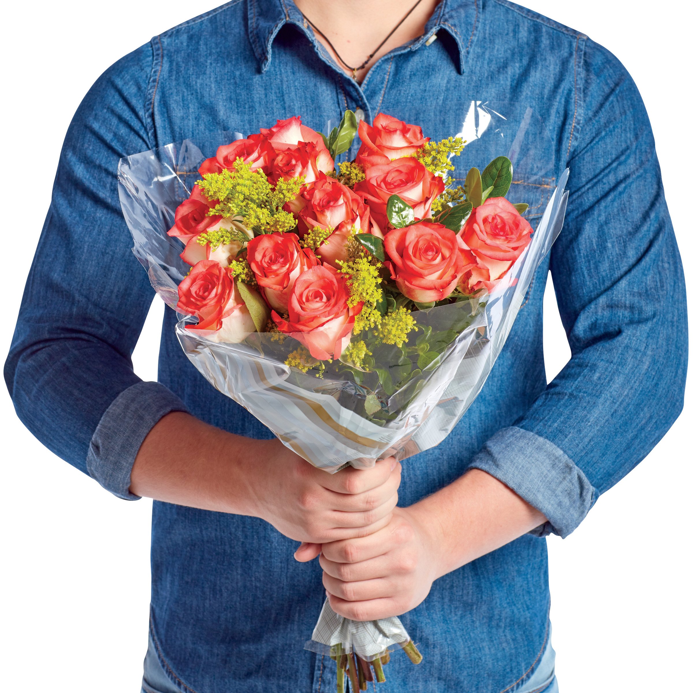 12 Stems of Red Roses with Fillers