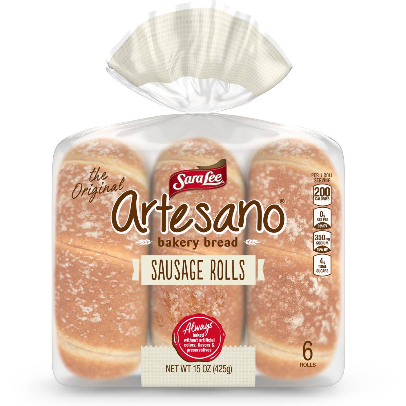 Sara Lee Artesano Artesano Bakery Bread Plain Sausage Rolls; image 1 of 3