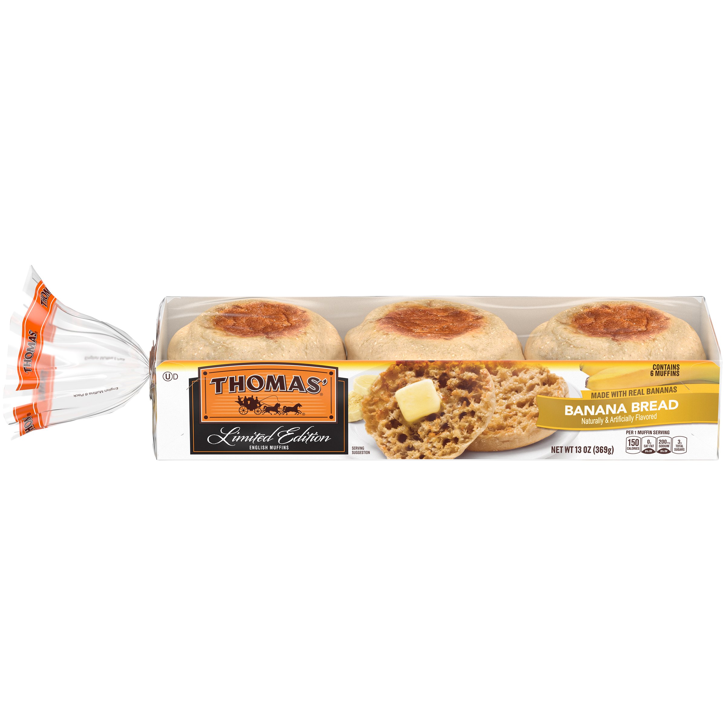 Thomas' Banana Bread English Muffins Shop English muffins at HEB