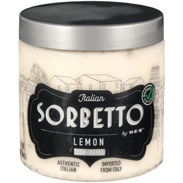 Italian Sorbetto by H-E-B Non-Dairy Frozen Dessert - Lemon, 1 pt
