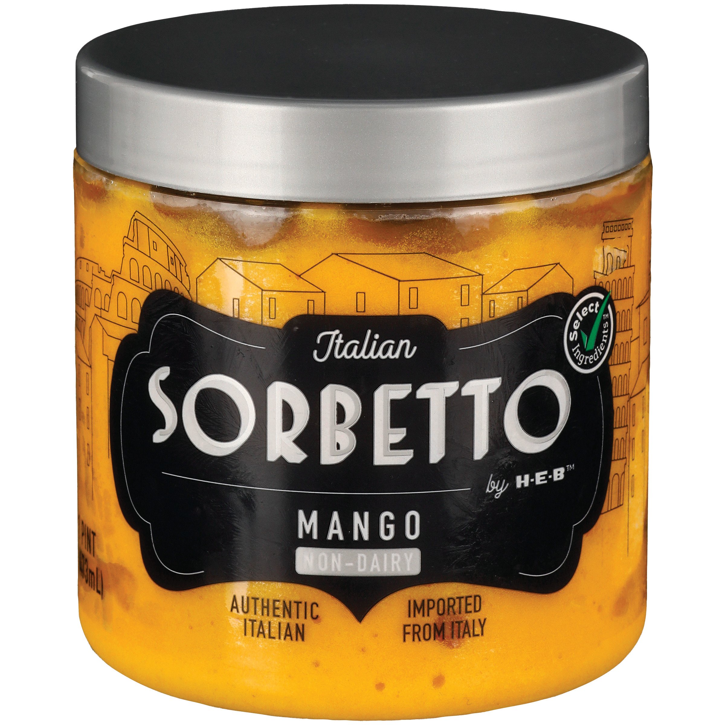 Italian Sorbetto by HEB Mango NonDairy Frozen Dessert Shop Sorbet