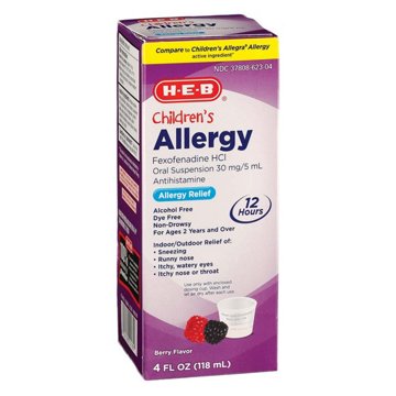 H-E-B Children's Allergy Relief Fexofenadine Liquid - Berry Flavor, 4 oz