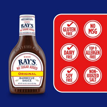 Sweet Baby Ray's No Sugar Added Original Barbecue Sauce, 18.5 oz