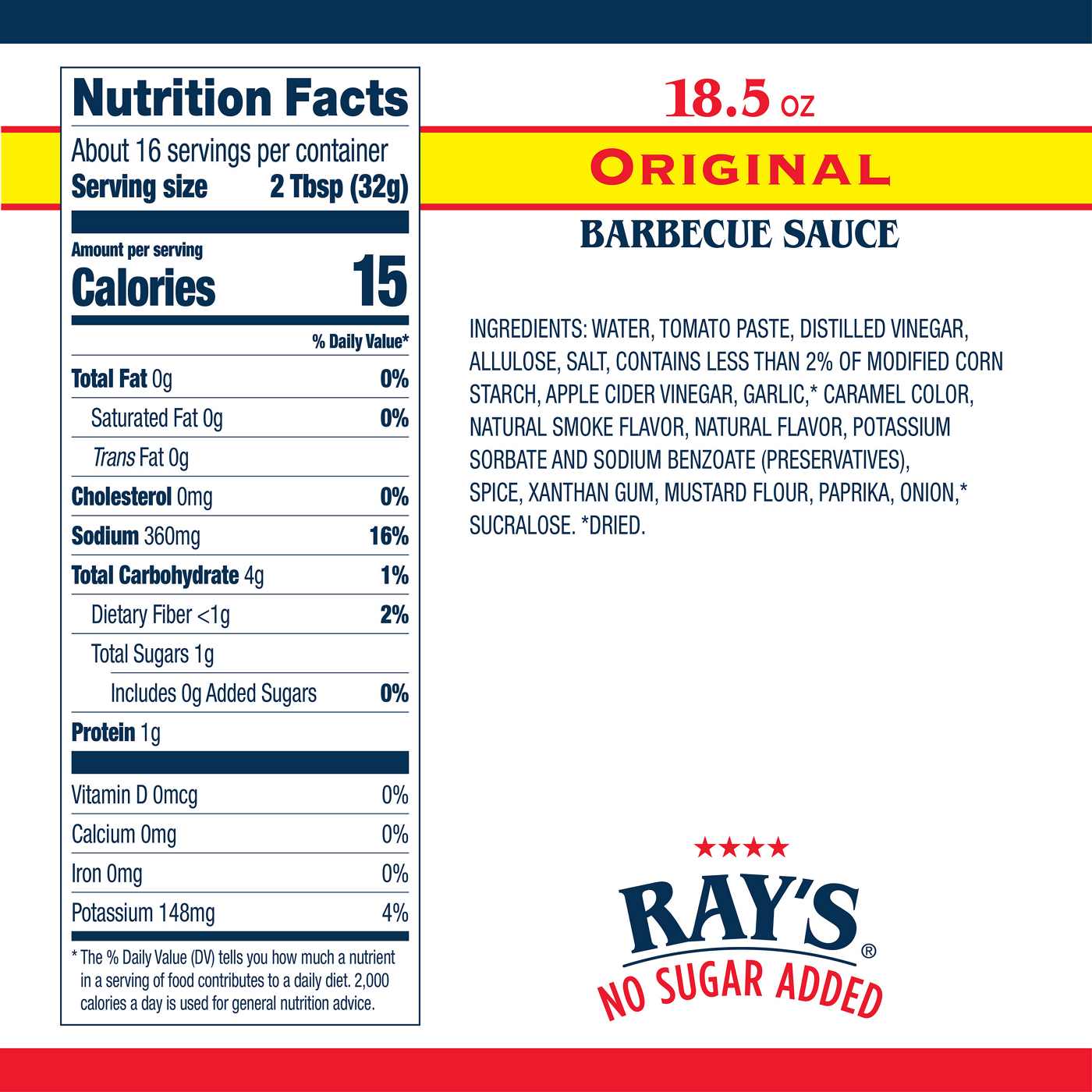 Sweet Baby Ray's No Sugar Added Original Barbecue Sauce; image 8 of 9