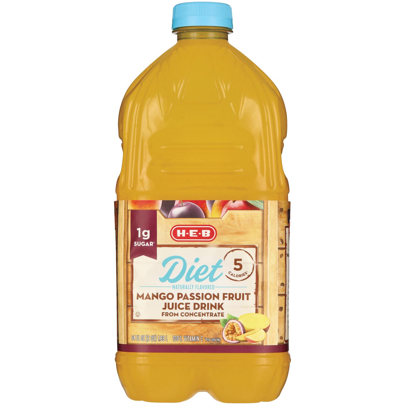 H-E-B Diet Mango Passion Fruit Juice; image 1 of 2