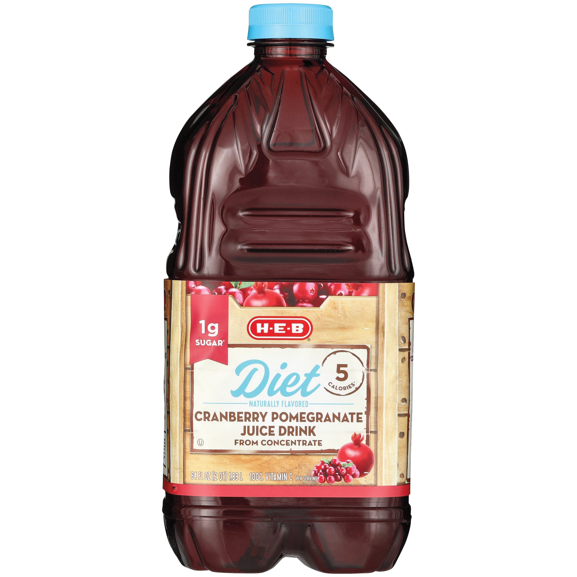 H-E-B Select Ingredients Diet Cranberry Pomegranate Juice Cocktail ...