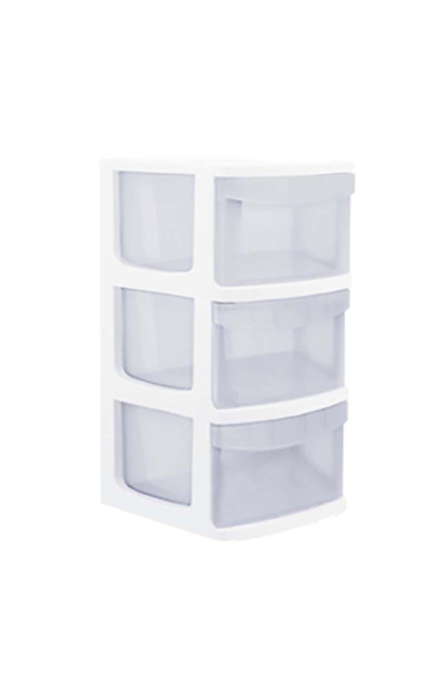 Starplast 3-Drawer Medium Plastic Storage Cart - White; image 1 of 3