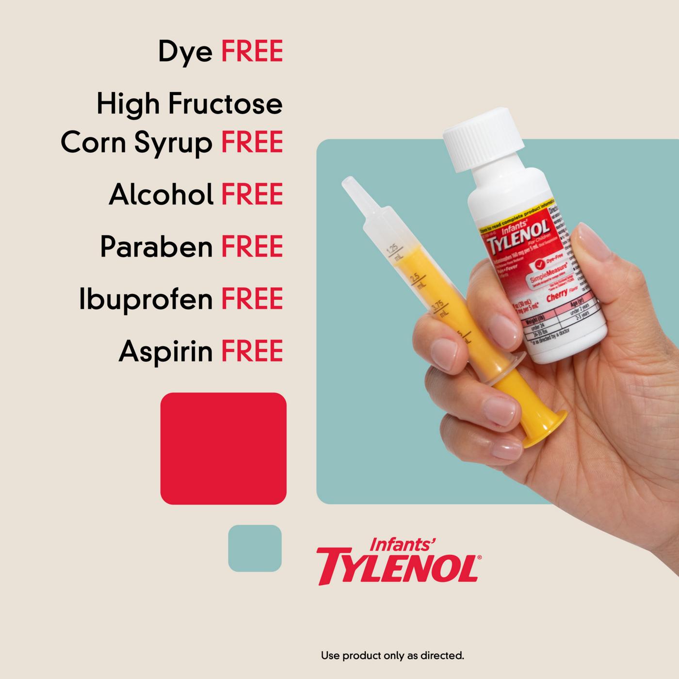 Tylenol Infants' Dye-Free Oral Suspension - Cherry; image 6 of 8