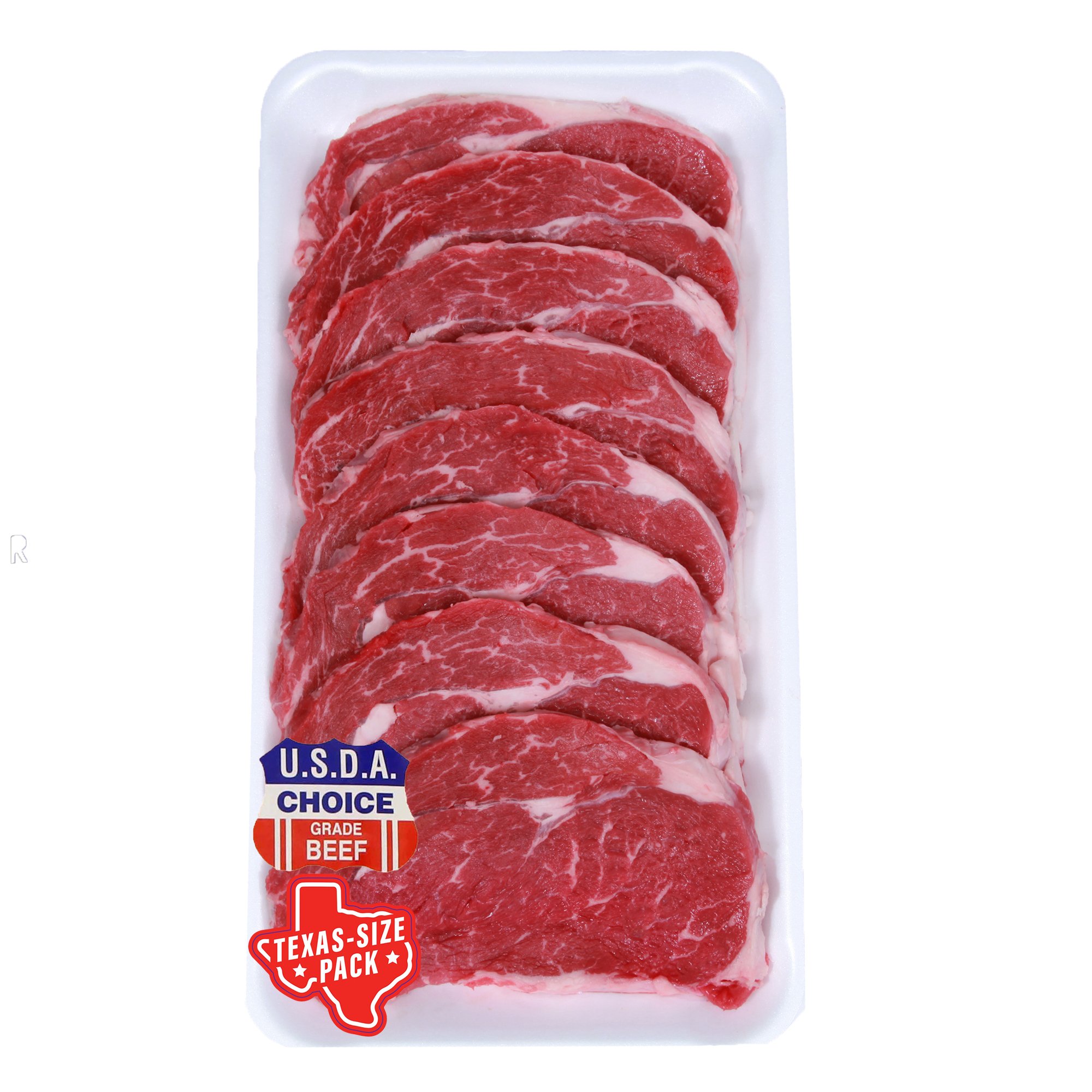 H E B Boneless Thin Sliced Beef Ribeye Steaks Usda Choice Texas Size Pack Shop Beef At H E B 