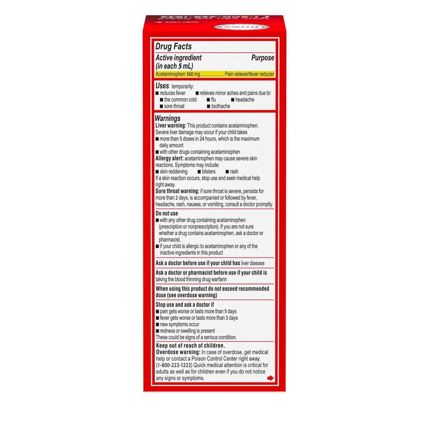 Tylenol Children's Pain + Fever Grape Oral Suspension; image 3 of 4