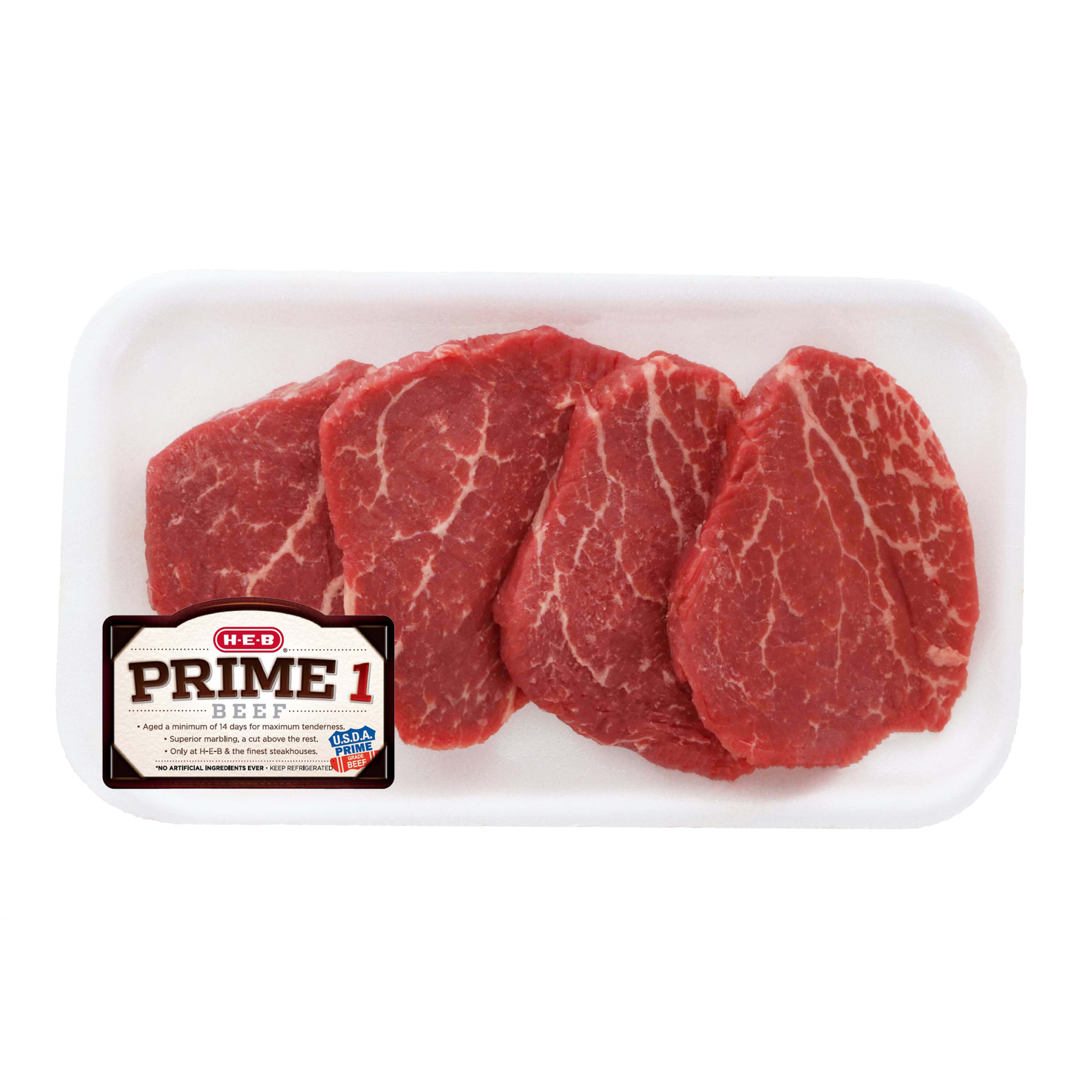 H-E-B Prime 1 Beef Tenderloin Steak Thin, USDA Prime - Shop Meat At H-E-B