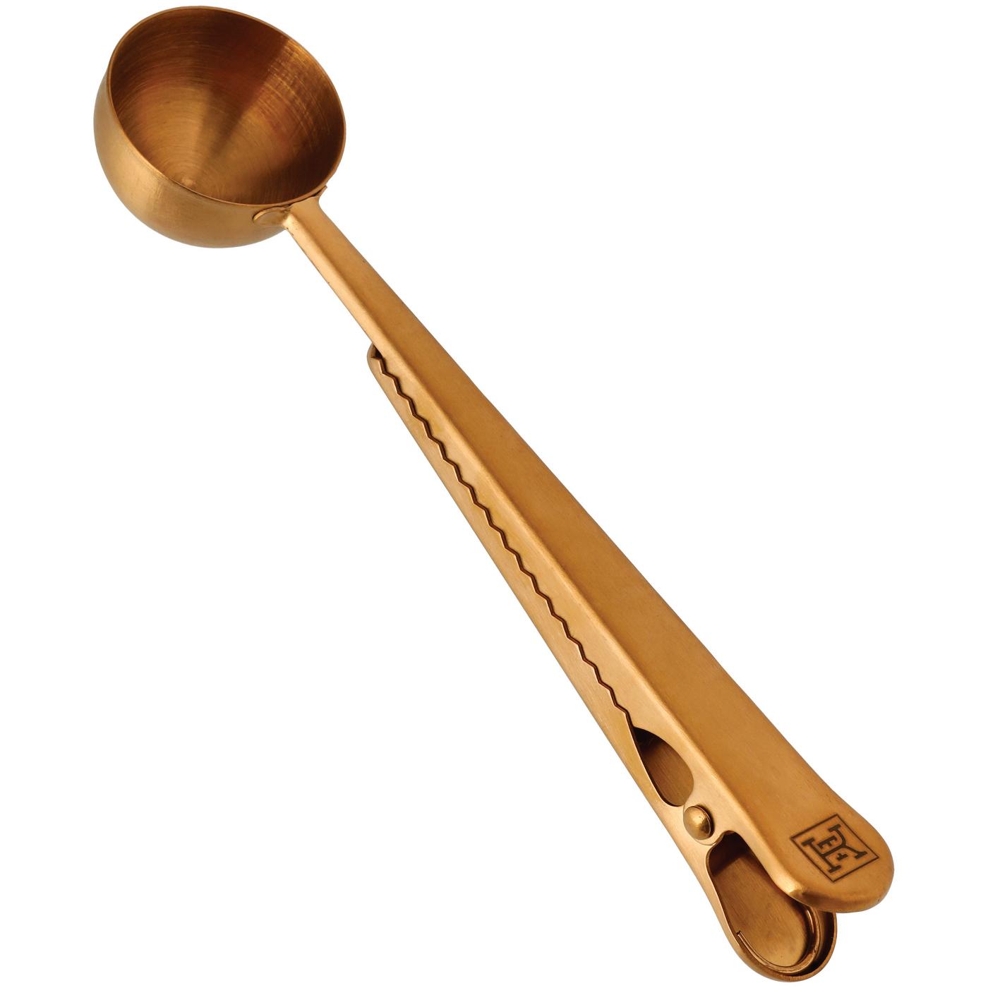 Kitchen & Table by H-E-B Gold Coffee Measuring Spoon & Bag Clip; image 1 of 2