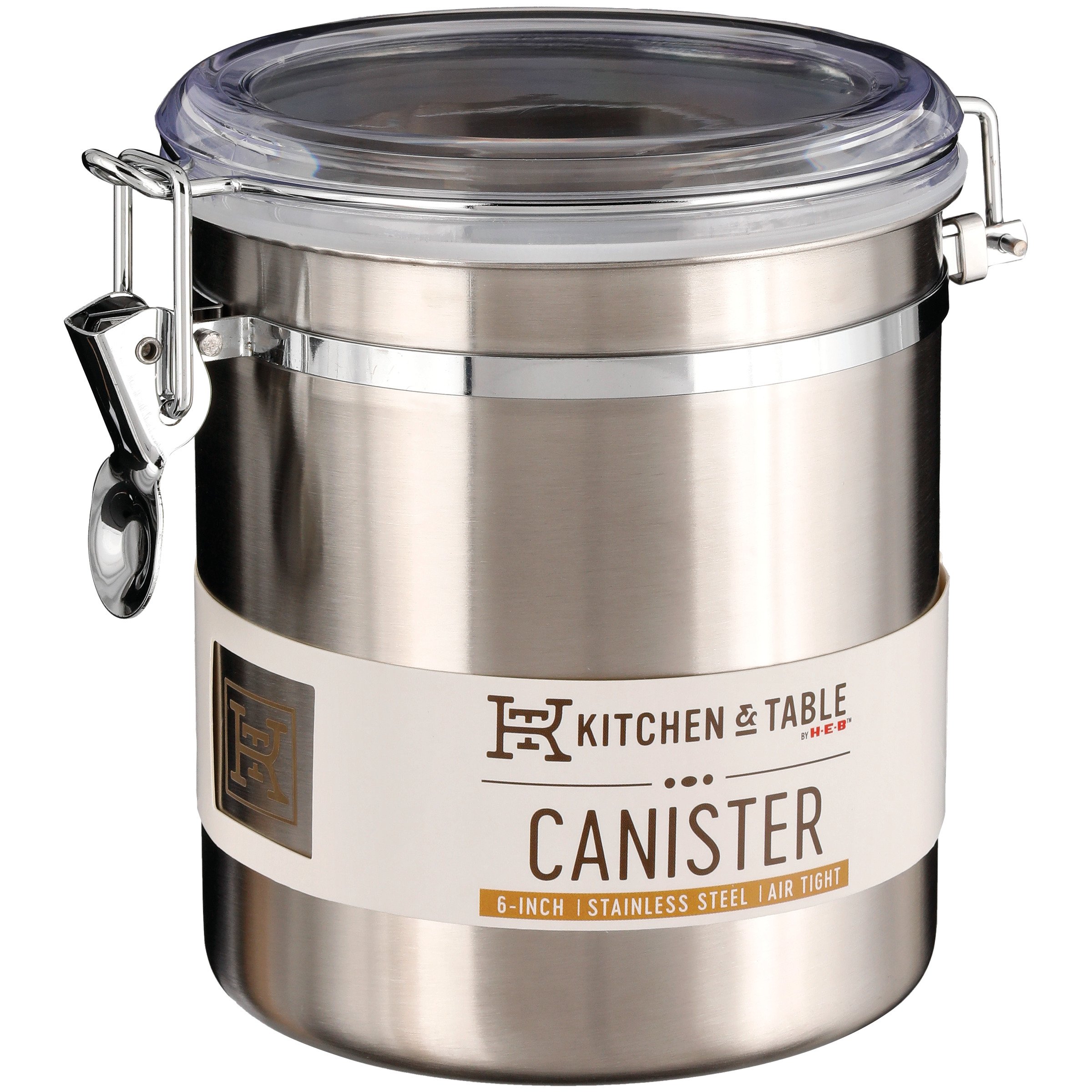 Kitchen & Table by H-E-B Stainless Steel Air Tight Canister - Shop Food  Storage at H-E-B