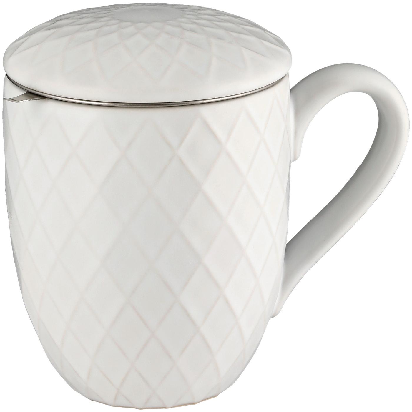 Kitchen & Table by H-E-B Ceramic Tea Cup with Stainless Steel Infuser; image 1 of 2