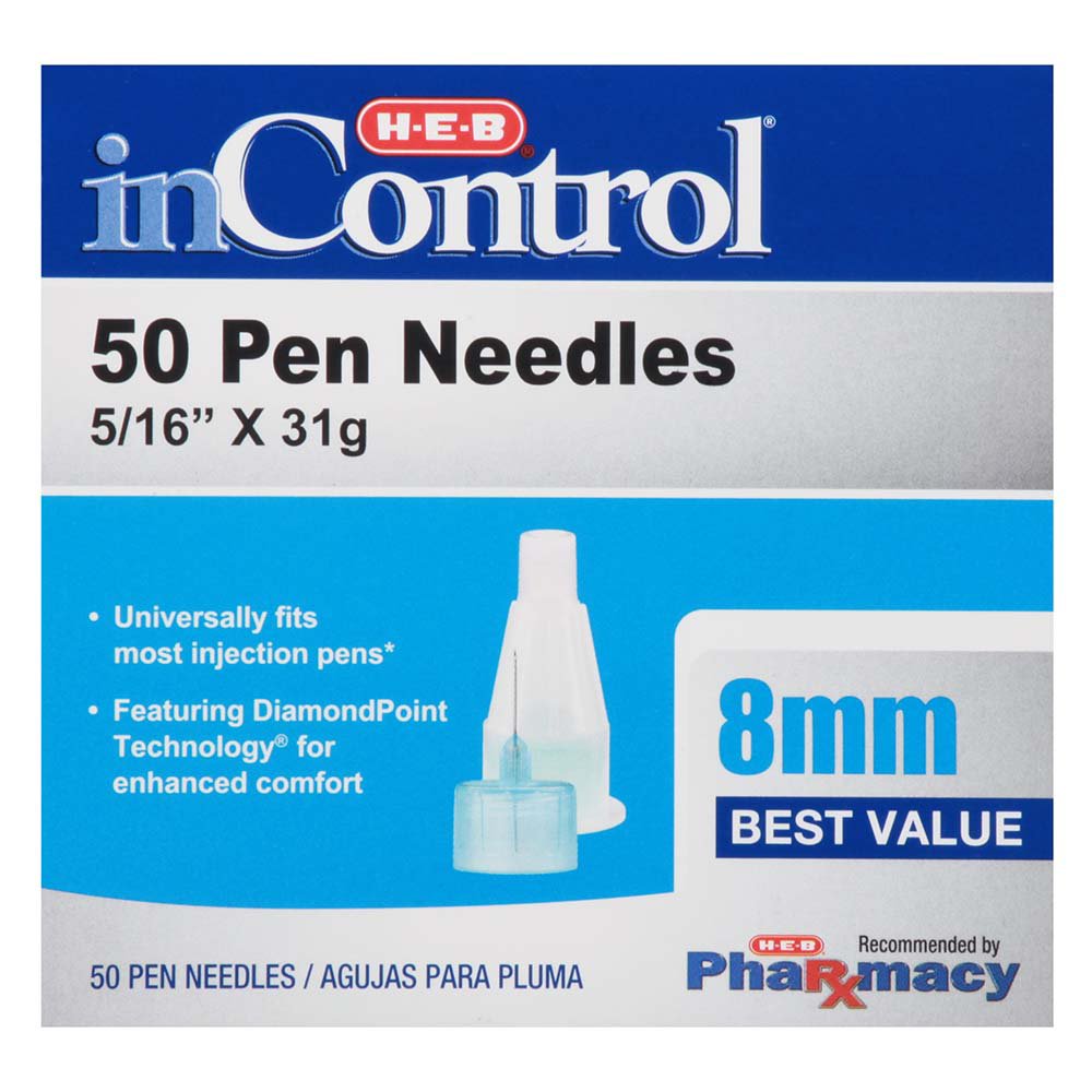 H-E-B InControl Pen Needles - 8mm - Shop Needles at H-E-B