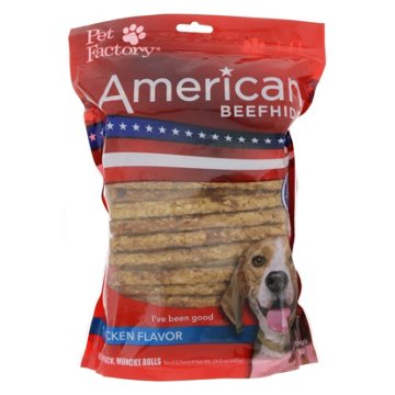 Pet Factory American Beefhide Chicken Flavored 5 Inch Munchy Rolls