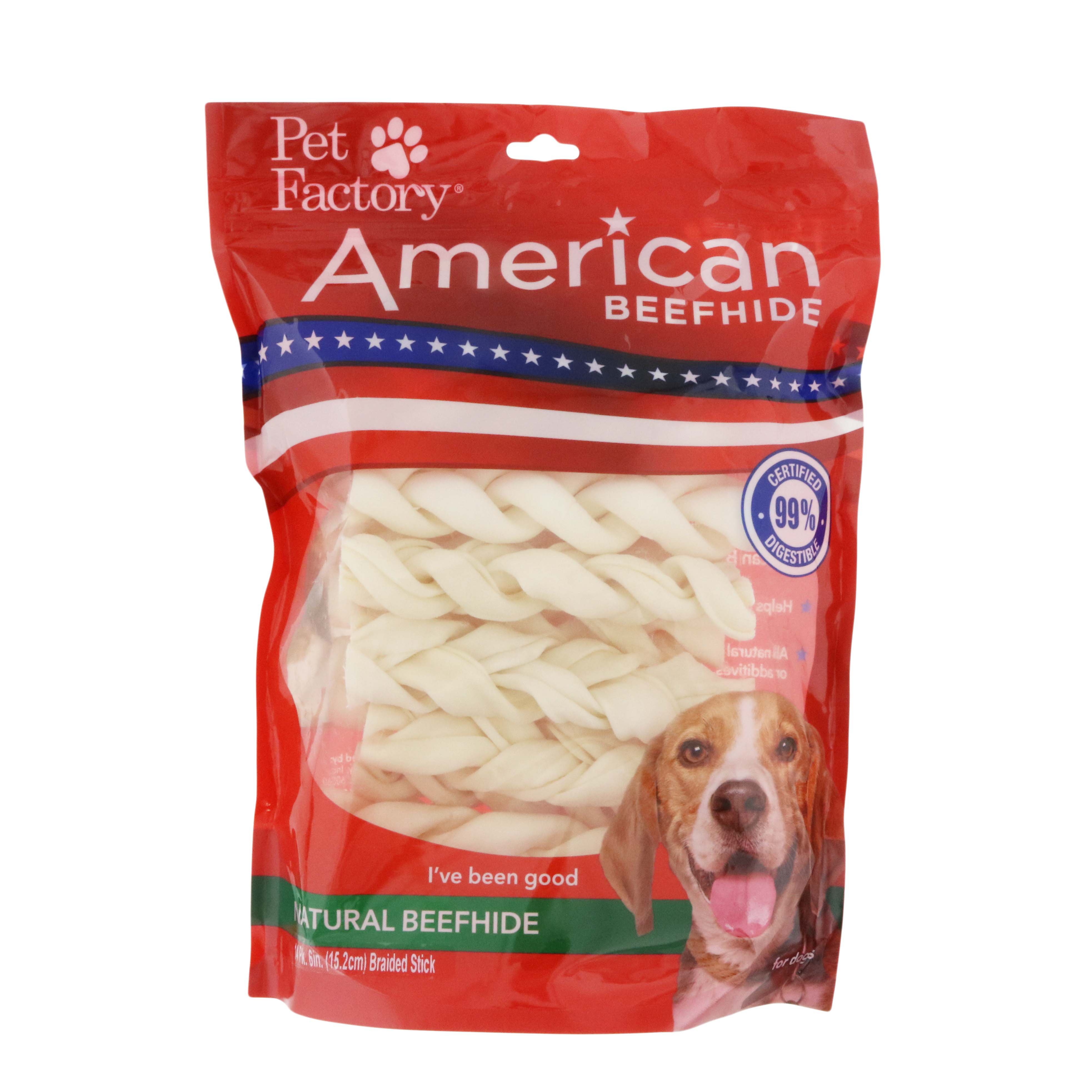 American Beefhide Natural Braided Beef hide Dog Treats Shop Bones & rawhides at HEB