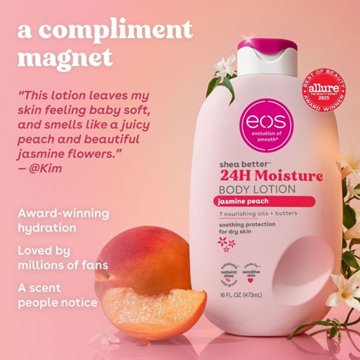 eos Shea Better 24H Moisture Body Lotion - Jasmine Peach, 16 oz