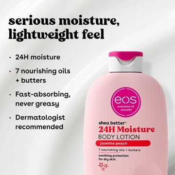 eos Shea Better 24H Moisture Body Lotion - Jasmine Peach, 16 oz