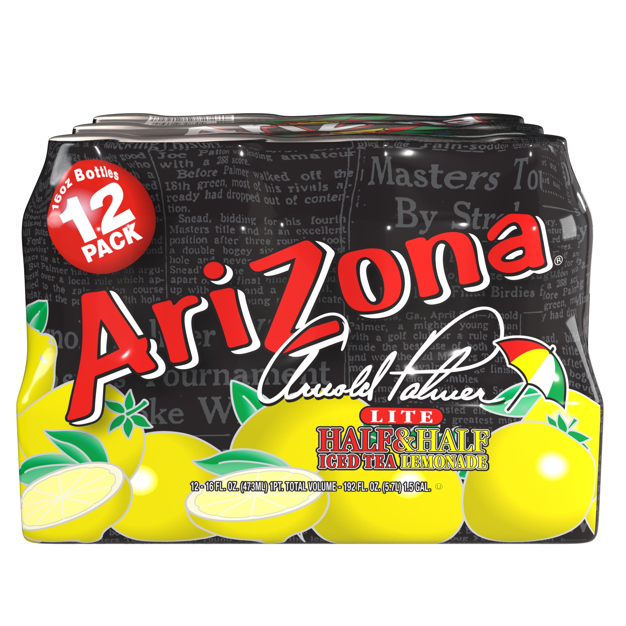 AriZona Arnold Palmer Lite Half & Half Iced Tea Lemonade 12 pk Bottles, 16 oz